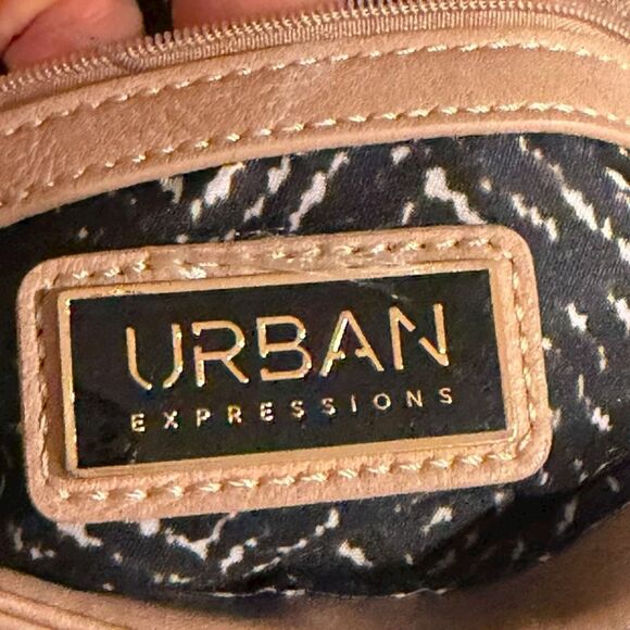 URBAN EXPRESSIONS Women’s Beige Faux Leather Crossbody Bag - Picture 4 of 7